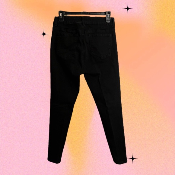 Women's Black High Rise Skinny Jeans - Picture 2 of 2
